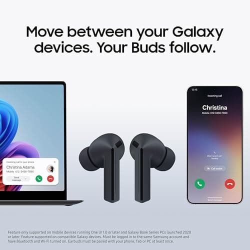 SAMSUNG Galaxy Buds 3 FE (2025) True Wireless Bluetooth Earbuds, Active Noise Cancellation, Powerful Sound, Clear Calls, Long Lasting Battery, Hands Free AI, Black [US Version, 2 Year Warranty] 8