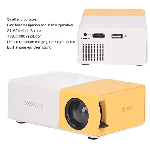 Mini Portable Projector, Digital Movie Projector, 24-60in Large Screen, 1920x1080 Resolution, Multi Interface, Smart Video Projector for Home Theater/Outdoor Movie/Backyard Party (110‑240V) 6
