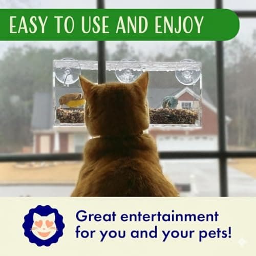 Window Bird Feeder by Nature’s Hangout - Award-Winning Clear Acrylic Bird Feeders for Outdoors, No Assembly, Strong Suction Cups, Bird Watching for Cats, Easy-to-Clean Birdhouse 7
