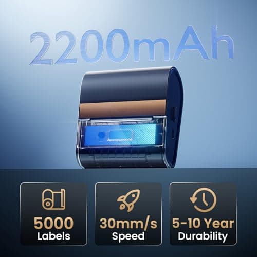 Ponek Label Maker Machine with Tpae, M260 Barcode Label Printer for Small Business, Office, Home, Address Label Printer Compatible with Phones & PC, Bluetooth Label Maker with 1 Roll Label, Black 7