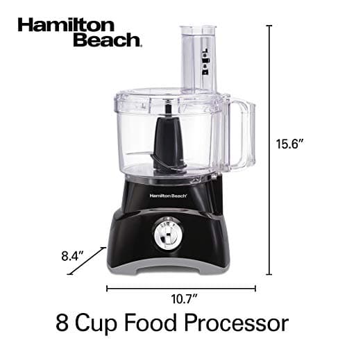 Hamilton Beach Food Processor & Vegetable Chopper for Slicing, Shredding, Mincing, and Puree, 8 Cup, Black 8