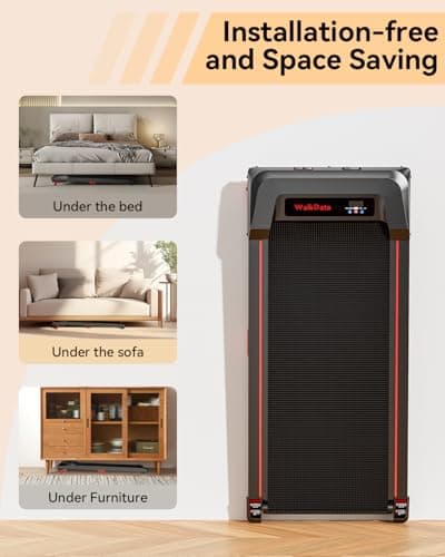 WalkDate Walking Pad, Incline Walking Pad Treadmill, Under Desk Treadmills 265 Lbs Capacity, 2.5HP Low Noise Portable Running Machine for Home and Office, with LED Display, Remote Control 7