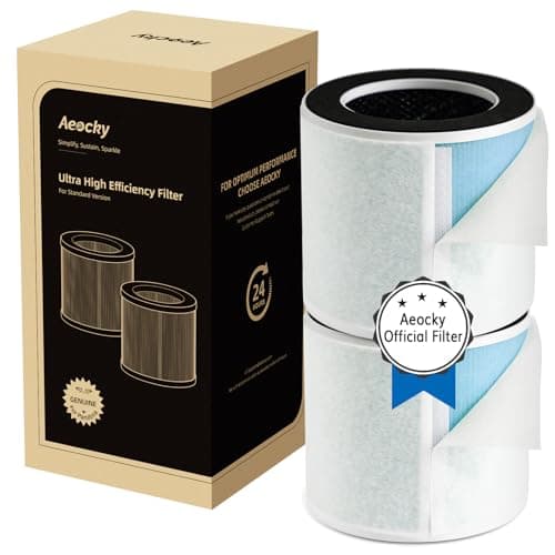 AEOCKY 5-in-1 Air Purifier Replacement Filter for Pandora with Washable Pre-Filter, Activated Carbon Filter, 2 Pack