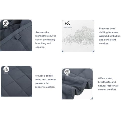 Smart Queen Weighted Blanket 20 lbs for Adults & Couple to Share (60"x 80", Queen Size) Heavy Blanket for Bedding, Soft Breathable Cotton with Machine Washable for Sleeping 5