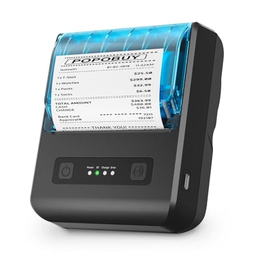 ETprin POS Receipt Printer, 80mm Portable Mobile Mini Thermal Printer, Compatible with 3 1/8" Thermal Paper Receipt Rolls, Receipt Bill Ticket Printer for Android/Windows, Not Compatible with Square 6