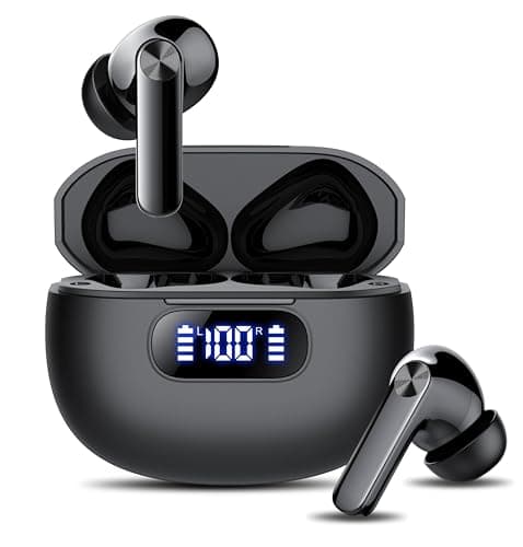Wireless Earbuds, Bluetooth 5.3 Headphones LED Power Display, 2025 New Wireless Earphones, 4 ENC Noise Cancelling Mic, HiFi Stereo, 48H Playtime Mini Case IP7 Waterproof for Sport Walk