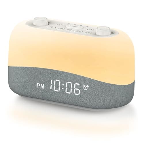 Dreamegg Sound Machine Alarm Clock - White Noise Sound Machine with 29 Soothing Sounds, Night Light, 0-100% Dimmable, 3 Alarm Sounds, Snooze, Digital Alarm Clock for Sleep Adults Bedrooms