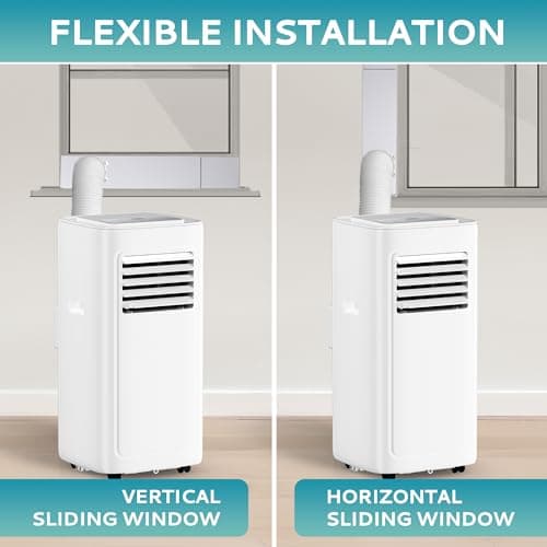 EUHOMY 8,000 BTU Portable Air Conditioner Floor Room AC Unit with Cool, Dehumidifier, Fan Mode,Portable Cooling AC Unit with Installation Kit with Remote Control up to 350 sq. ft.,White 7