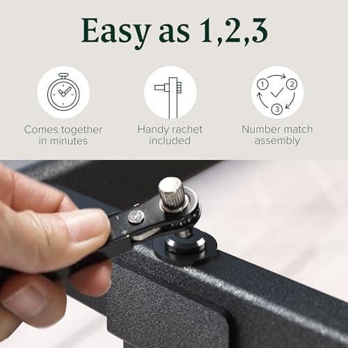 Zinus Rumi 14in Queen Metal Bed Frame, Quick Assembly SmartBase® Mattress Foundation, Heavy Duty Sturdy Steel with No Box Spring Needed, Eco-Friendly Packaging, Black 6