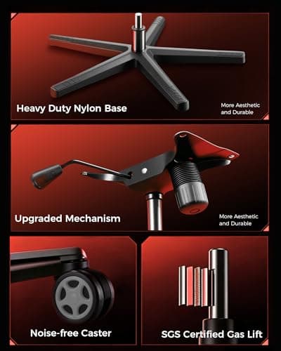 GTPLAYER Gaming Chair with Footrest, Big and Tall Game Chair 350lb Racing Style Computer Chair, Ergonomic Executive Office Chair High Back with Lumbar Support and Recliner, Light Gray 8