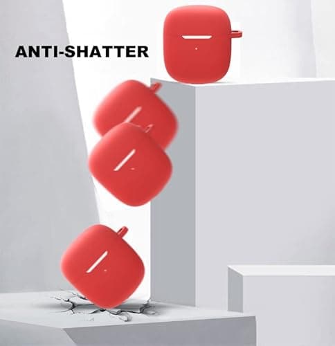 smaate Silicon Case Cover Compatible with Jxrev J51 Wireless Earbuds, Protective Skin with Keychain, with Hole for Charging 5