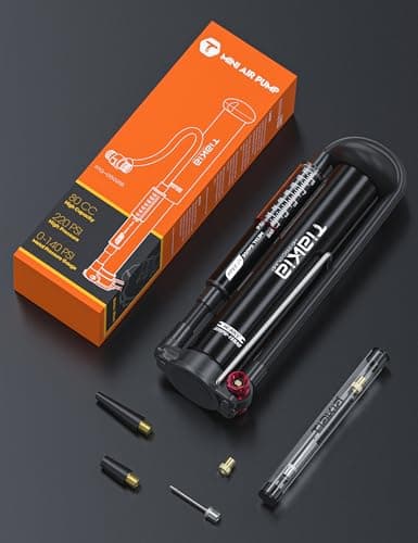 Tiakia Mini Bike Floor Pump with Gauge 220psi High Pressure Compact Bike Pump Aluminum Tire Pump Portable Bicycle Air Pump fits Schrader Presta Valve Hand Pump for Road Mountain Bike Balls 7