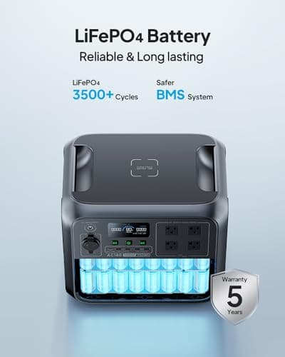 BLUETTI Portable Power Station AC180, 1152Wh LiFePO4 Battery Backup w/ 2 1800W (2700W peak) AC Outlets, 0-80% in 45Min, Solar Generator for Camping, Off-grid, Power Outage 5