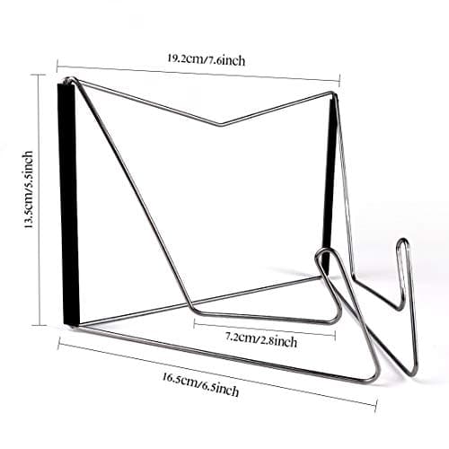 2Pcs Fold-n-Stow Book Stands, Metal Bookstand Music Book Easel Display Holder, Portable Reading Stand Book Holder, Book Bookrest for Hardcover Textbook I pad Cookbook Recipe 6