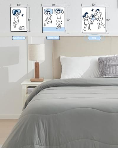King Cooling Comforter - Arc-Chill Cooling Blanket for Hot Sleepers with Night Sweats, Cooler 0.4 Tech Cooling Comforter for Menopause, All Season Bedding, Oeko-TEX Cool Blanket 104"x90" Gray 9