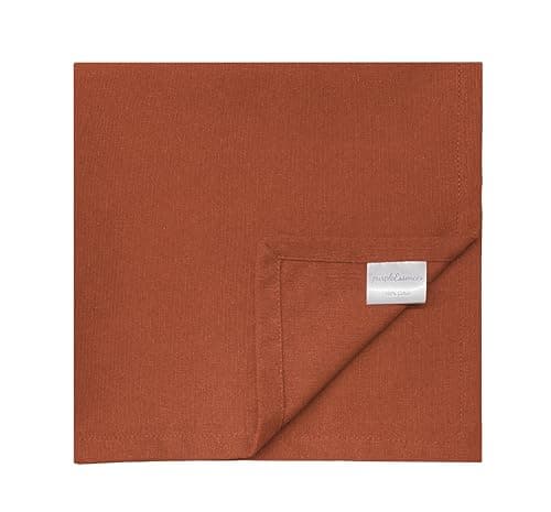 PurpleEssences Rust Set of 12 Cloth Dinner Napkins 100% Cotton 18x18 Inch - Soft Durable Washable - Ideal for Farmhouse Party Spring Easter Summer - Perfect Everyday Use Table Linen - Rust 8