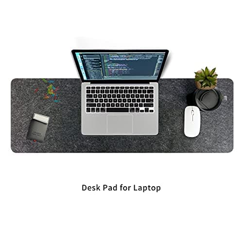 Felt Desk Mat | Computer Mat for Desk(36x12Inches) | Large Felt Mouse Pad and Keyboard Mat | Desk Protector for Office | Dark Gray 9