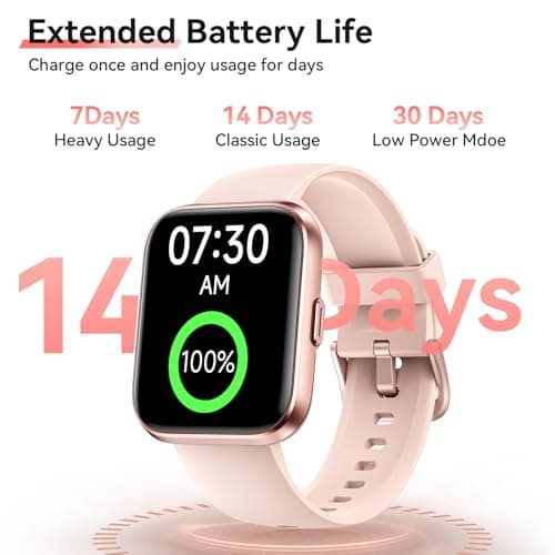 Smart Watches for Women, 1.85" HD Alexa Smart Watch for Android Phones & iPhones with Calls/Messages/Reminders, 3ATM 120+ Sport Modes Fitness Tracker Watch for Women with Heart Rate/Sleep/SpO2 Monitor 7