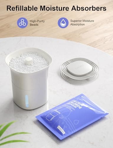 CLEVAST Refillable Moisture Absorbers Boxes - 4 Pack 12.5 oz Reusable Dehumidifier Boxes for Closets, Wardrobes & Bathrooms, Removes Excess Moisture, Dampness & Humidity 5