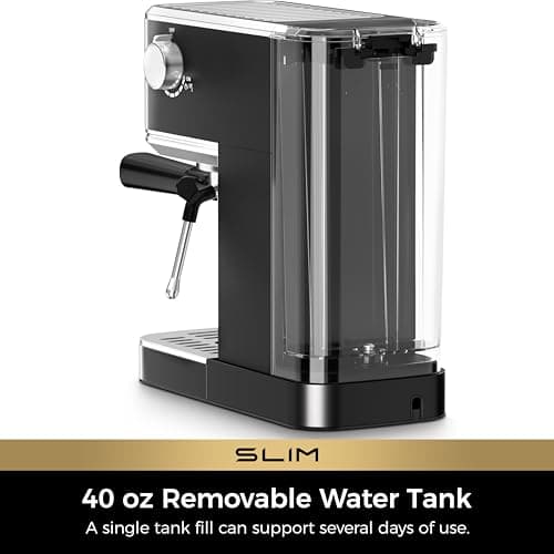 CHULUX Slim Espresso Machine with Milk Frother, 20 Bar Professional Italian Pump Espresso Coffee Machine for Home Cappuccino & Latte Maker, Stainless Steel, Black 7
