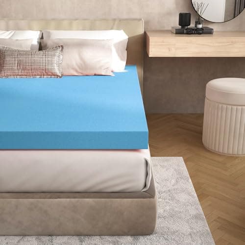 Jacia House 3 Inch Bed Foam Hospital Size Mattress Topper in a Box, Single Bed Topper, Certi PUR-US Certified 72 * 33 * 3 Inches Hospital Mattress Foam Pad Blue