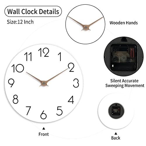 cicininc Wall Clock - 12 Inch White 5