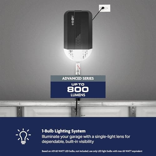 Chamberlain 1/2 HP Chain Drive Smart Garage Door Opener with Battery Backup, 1-Bulb Lighting, and myQ Connectivity 6