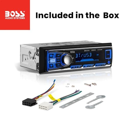 BOSS Audio Systems 611UAB Car Stereo - Single Din, Bluetooth, No CD DVD Player, AM/FM Radio Receiver, Aux Input, USB 6