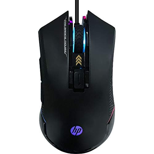 HP Wired Gaming Mouse LED RGB Backlit Adjustable 6200 DPI 6 Programmable Buttons Ergonomic USB Mice for Gamers