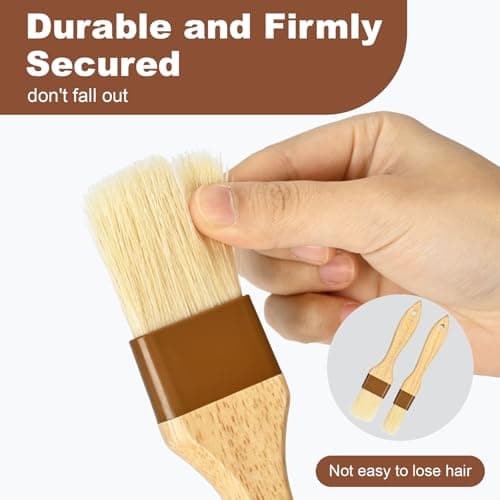 4 pcs Pastry Brush, Natural Bristle Basting Brush for Cooking and Baking, Premium BBQ Brushes for Butter, Oil, Egg, Sauce, Turkey, Marinade and Kitchen Food by SFIUYLB 7