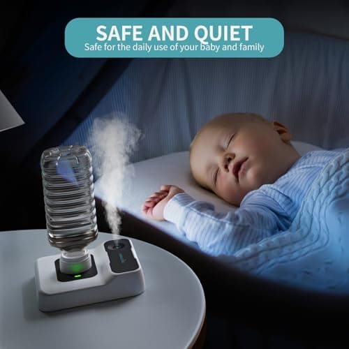 HOMDIS Travel Humidifier, Portable Small Humidifier for Plants, Bedroom, Office, Hotel or Car, 5000mAh Battery Operated Mini Cool Mist Humidifiers, Quiet 23dB, Auto-off, Night Light & BPA-Free, White 6