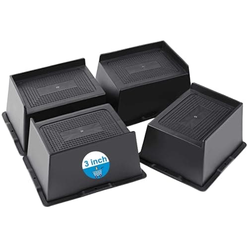 EGTTGIN Bed Risers 2 inch, 3 inch, 4 inch, 5 inch, 6 inch Heavy Duty, Oversized Furniture Riser for Couch Sofa Table Desk Chair Recliner Leg Frame Dorm, Support up to 6000 Lbs (Black 3 inch, 4 Pack)