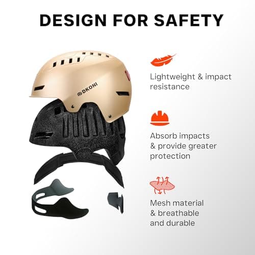 DKONI Bike Helmet with LED Lights Bicycle Helmets Commuter Cycling Helmet USB Rechargeable Front & Back LED Light Helmet for Adult Men Women 5