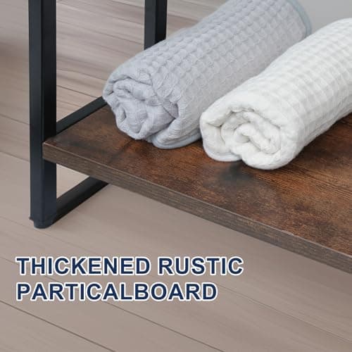 storenization Standing Towel Rack, 3-Tier Blanket Holder with Storage, Sturdy Freestanding Towel Racks Metal Blanket Rack for Bathroom, Bedroom, Living Room 6