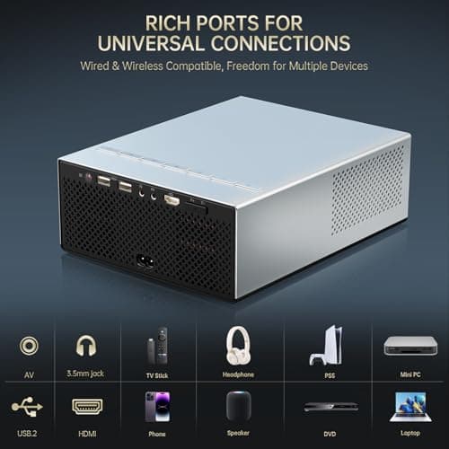 XIDU Portable Projector with WIFI and Bluetooth [Metal Housing/2000ANSI/UHD Native 1080P/Wireless Casting/Electric Focus/Auto Keystone] 4K Outdoor Movie Projector for Home,TV stick,iOS,Android,Laptop 9