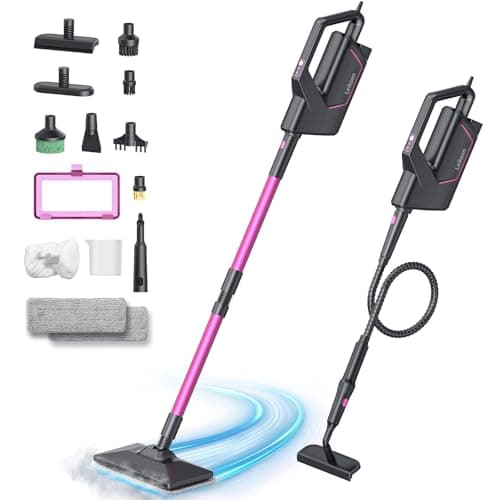 14 in 1 Steam Mop with Detachable Handheld Steam Cleaner, Multi Accessories, 440ml and 3-Level Steamer for Cleaning Floor, Tile, Carpet, BBQ Grill, and Grout