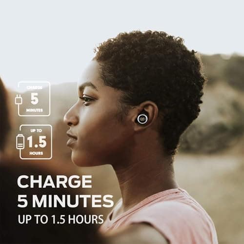 Monster Clarity 101 AirLinks Wireless Earbuds, Bluetooth 5.0 in-Ear Headphones with Charging Case, Stereo Earphones Deep Bass Sound, IPX5 Waterproof, Built-in Mic, Clear Call, Secure Fit for Sports 7
