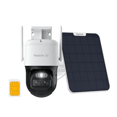 REOLINK 4K Dual Lens 4G LTE Cellular Security Camera Outdoor, 360 PTZ with Auto Tracking, No WiFi Solar Powered, 6X Hybrid Zoom, 8MP Color Night Vision, SIM Card Included,Motion Alert, TrackMix LTE+SP