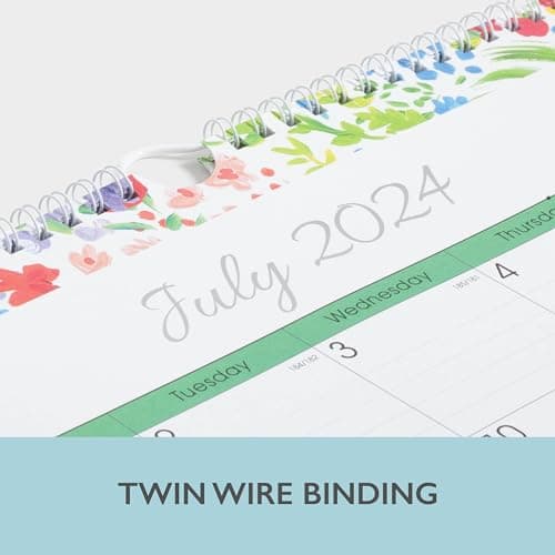 Blue Sky 2024-2025 Academic Year Monthly Wall Calendar, 15' x 12', Wirebound, Ditsy Dapple Light (148669-A25) 6