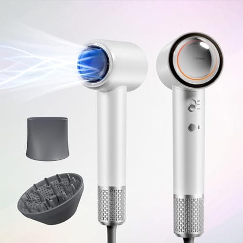 Tideway Hair Dryer Professional High-Speed Ionic Blow Dryer 110,000 RPM, Compact Hair Dryer with Magnetic Diffuser, Fast Drying with Brushless Motor Low Noise Smart Temperature Control-H11 8