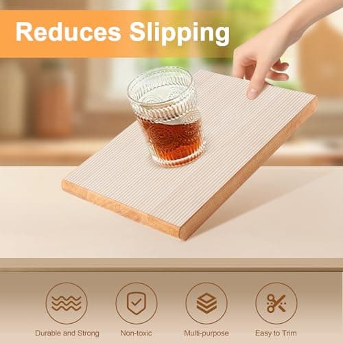 FEXIA Shelf Liners for Kitchen Cabinets Drawer Non Adhesive Non-Slip Liner 12 Inches x 20 FT Waterproof & Oil-Proof Durable Material Fridge Liner for Shelves 8