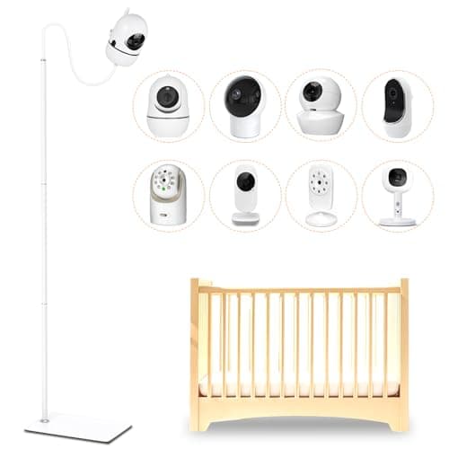 GAHOGA Baby Monitor Floor Stand Holder Compatible with HelloBaby, Nanit Pro & Flex Stand, Owlet, Infant Optics, Motorola, VAVA, 37.4" - 69" Adjustable Height Universal Baby Camera Floor Stand Mount