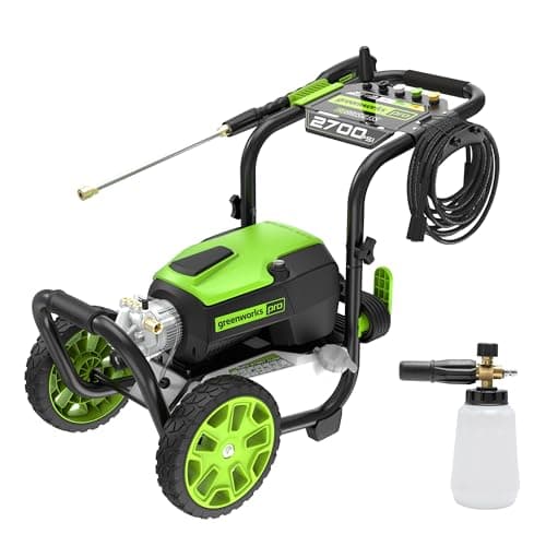 Greenworks 2700 PSI Electric Pressure Washer for Heavy-Duty Home & Outdoor Cleaning, 2.3 GPM Corded Power Washer for Driveways, Patios & Siding, Push-Button Start, CSA Certified