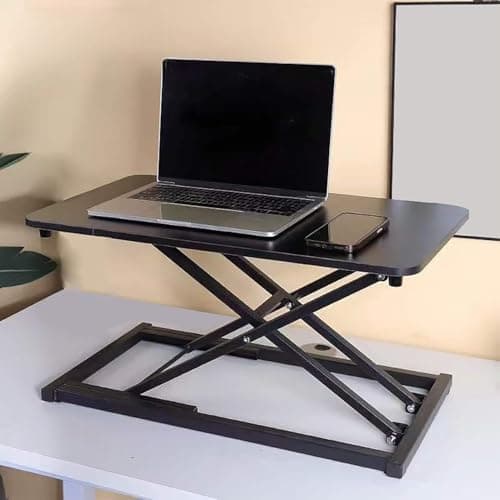 Standing Desk Converter Height Adjustable,Keyboard Riser for Stand Up Desk Riser, Easy Lift Height Converter Computer Workstations Home Office Study Room Portable Small Table Black Size 23.6 Inch D 8