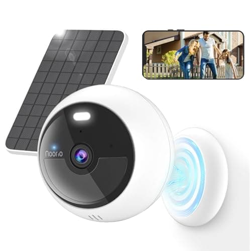 Noorio Solar Security Cameras Wireless Outdoor, 1080P Battery Powered Magnetic Outdoor Camera with AI Motion Detection, 2.4G WiFi Home Security Camera Color Night Vision, 32GB Local Storage