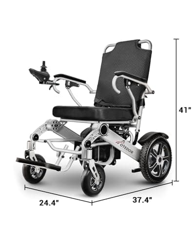 Aotedor 30 Miles Long Travel Range, Electric Wheelchair for Adults Power Wheelchairs Lightweight Foldable All Terrain Motorized Wheelchair for Seniors Compact Portable Airline Approved 9
