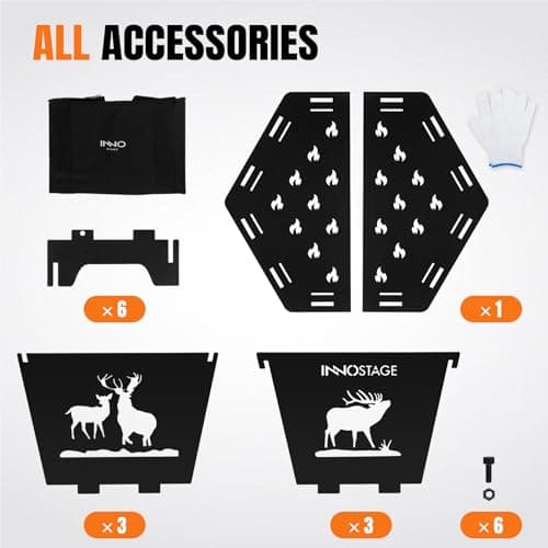 Fire Pit for Camping- 23Inch Small Collapsible Firepit for Patio Outside Wood Burning Outdoor Indoor BBQ Picnic Foldable Fire Pits Bonfire of Backyard Patio with Portable Tote Bag 5