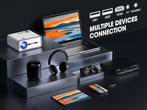 [Built-in Apps] Smart Projector with WiFi and Bluetooth, VIZONY Native 1080P Projector with Streaming APPs, Dolby Audio, Portable Mini Projector for Indoor Outdoor Use 9