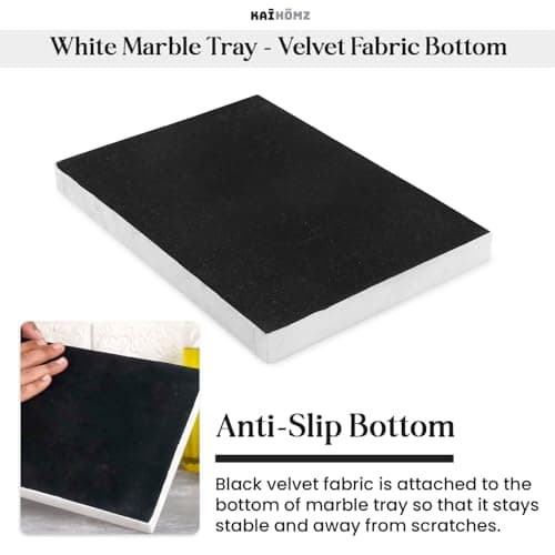 KAIHOMZ Premium White Marble Tray for Bathroom Countertop – Marble Vanity Tray for Bathroom and Kitchen | Rectangular Bathroom Counter Tray for Organizing Accessories 6