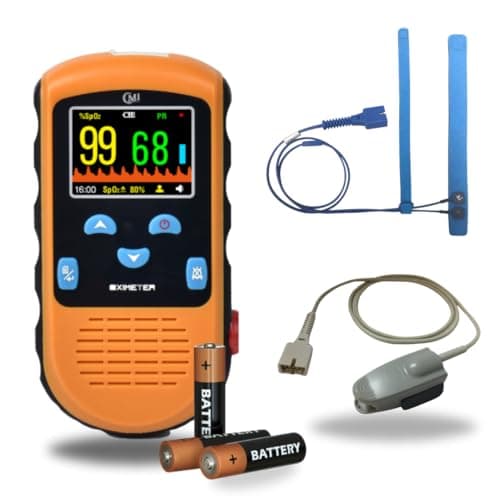 CMI Health Battery-Powered Finger Pulse Oximeter for Adult Spot-Check Use – SpO2 & Pulse Rate Display – Compact Design with Carry Case